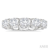 3 3/4 Ctw East-West Set Oval Cut Diamond Eternity Wedding Band in 14K White Gold